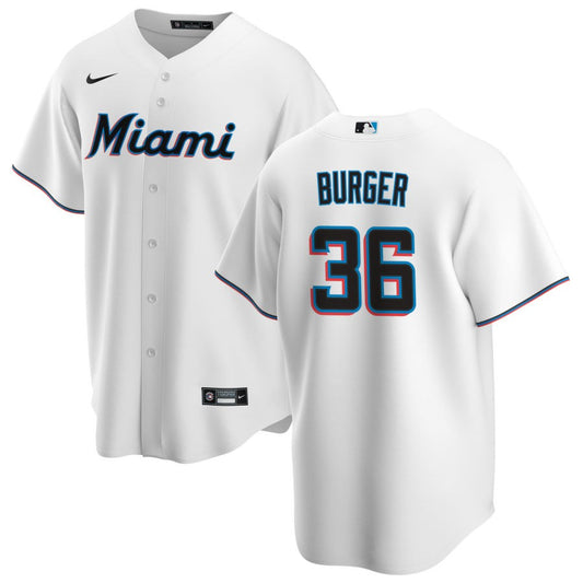 Jake Burger Miami Marlins Nike Youth Home Replica Jersey - White