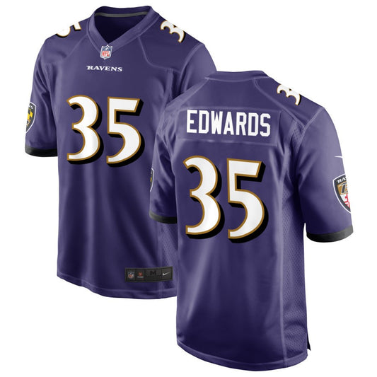 Gus Edwards Baltimore Ravens Nike Game Jersey - White