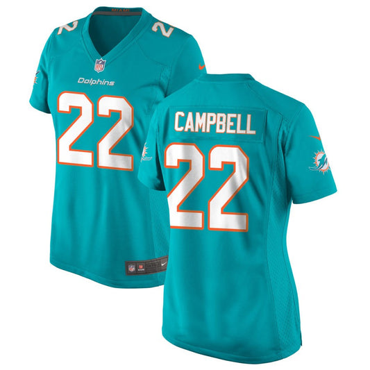 Elijah Campbell Miami Dolphins Nike Women's Game Jersey - Aqua