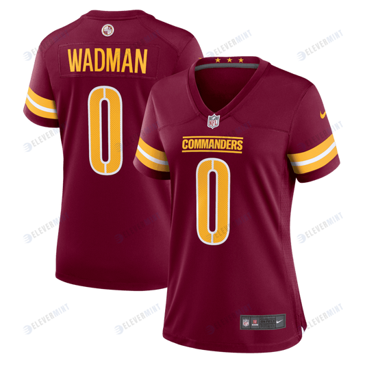 Colby Wadman 0 Washington Commanders Women's Game Jersey - Burgundy