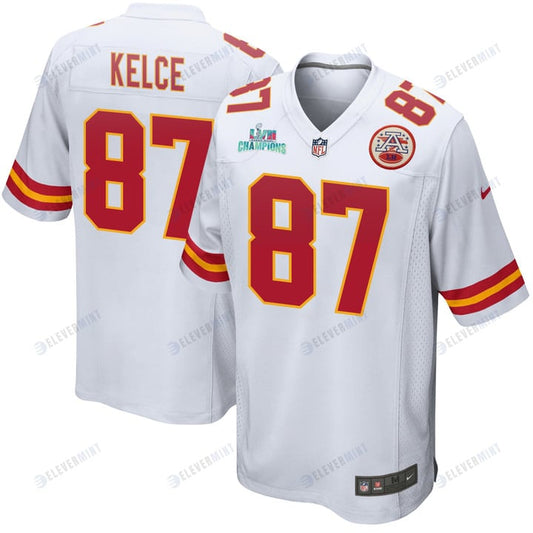 Travis Kelce 87 Kansas City Chiefs Super Bowl LVII Champions Men Game Jersey - White