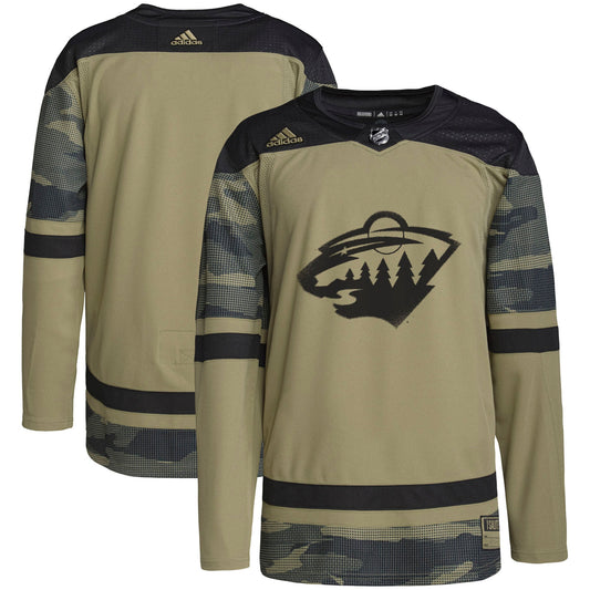 Minnesota Wild adidas Military Appreciation Team Authentic Practice Jersey - Camo