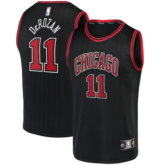 DeMar DeRozan Chicago Bulls Fanatics Branded Youth 2021/22 Fast Break Replica Player Jersey - Statement Edition - Black