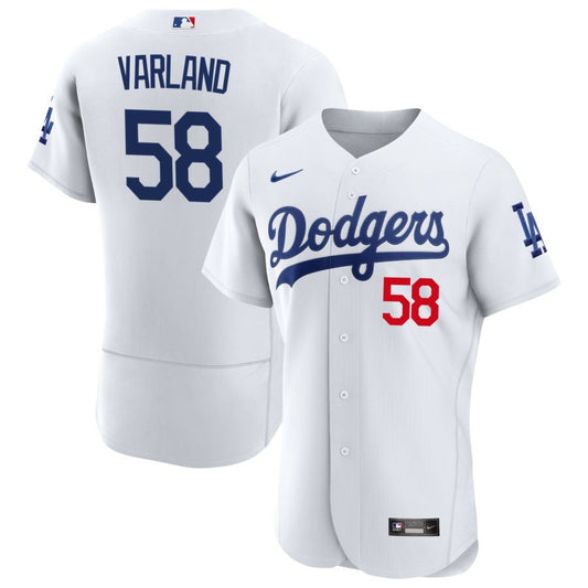 Gus Varland Los Angeles Dodgers Nike Home Authentic Patch Jersey - White