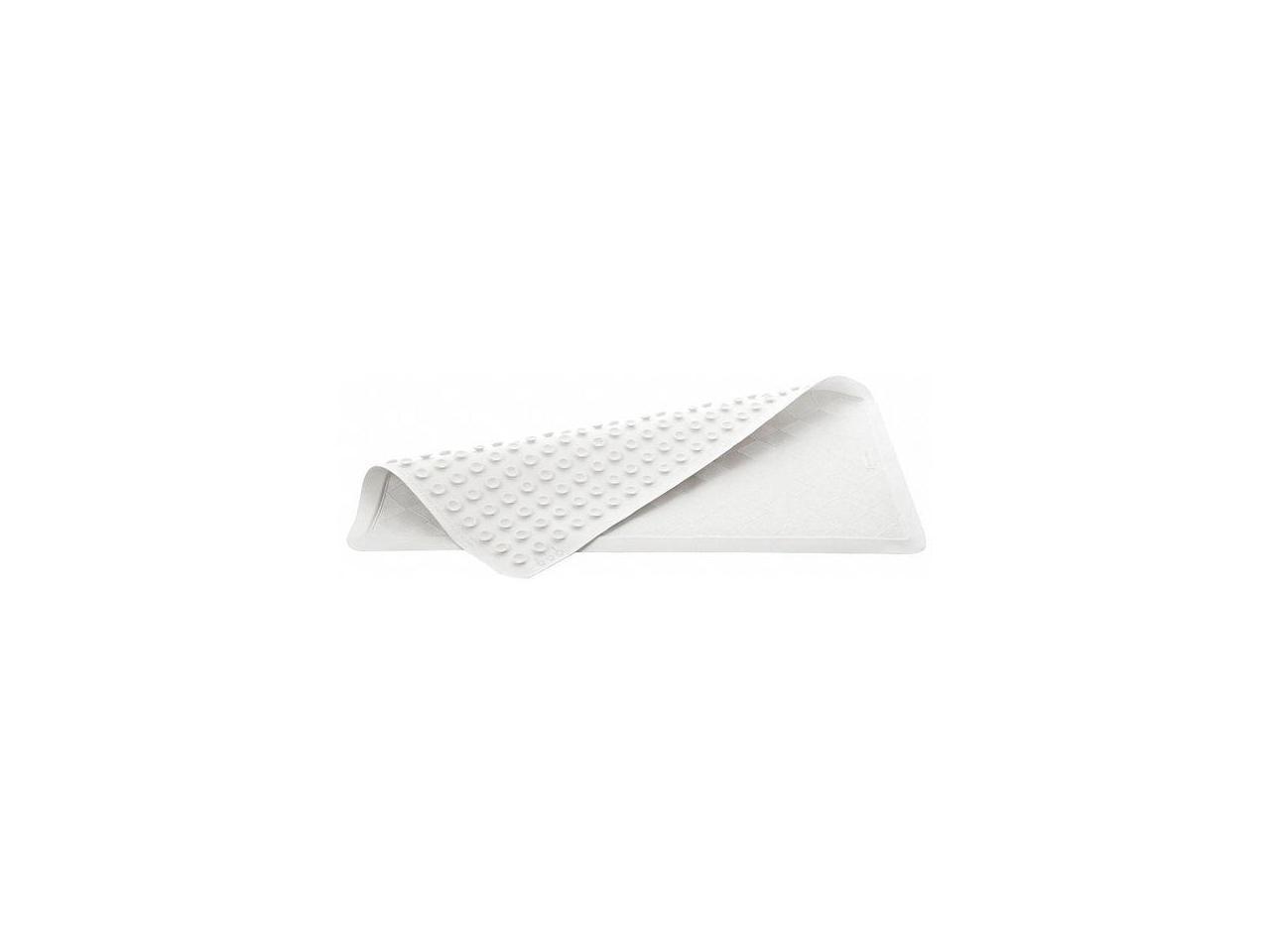 22-1/2 x 14 Rubber Bath Mat with Suction Backing, White; PK12