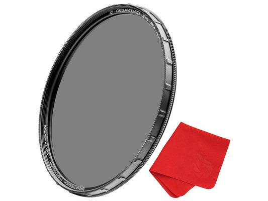 55mm X2 CPL Circular Polarizing Filter for Camera Lenses - AGC Optical Glass Polarizer Filter with Lens Cloth - MRC8 - Nanotec Coatings - Weather Sealed by Breakthrough Photography