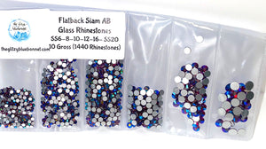 Siam AB Multi-Size Flatback Crystal Rhinestones