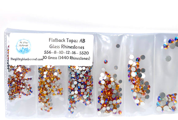 Topaz AB Multi-Size Flatback Crystal Rhinestones $7.50